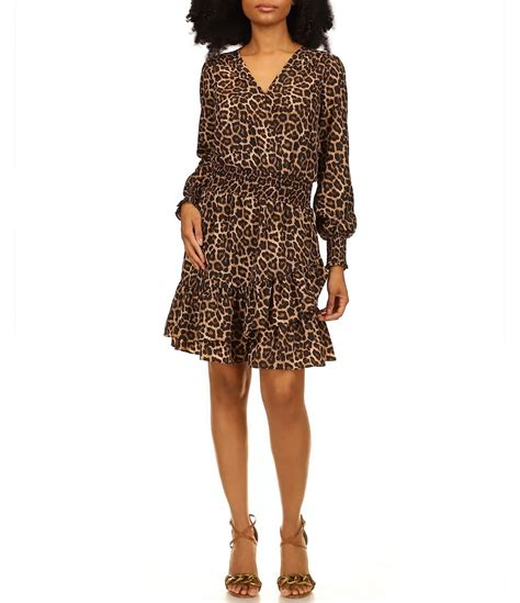 michael michael kors long sleeve printed fit & flare dress|Michael Kors lace dress.